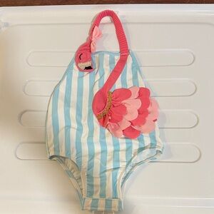 Baby Flamingo Striped Swimsuit 12-18m